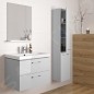 Cersanit Lara - Armoire haute, 150x30x25 cm, 2 portes, charnières G/D, gris S926-032-DSM