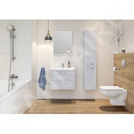 Cersanit Lara - Armoire haute, 150x30x25 cm, 2 portes, charnières G/D, gris S926-032-DSM