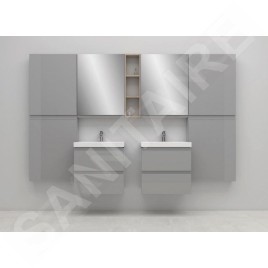 Cersanit Moduo - Meuble-lavabo, 57x60x38cm, 2 tiroirs, gris S929-003