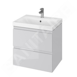 Cersanit Moduo - Meuble-lavabo, 57x60x45cm, 2 tiroirs, gris S929-009