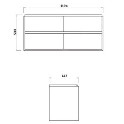 Cersanit Crea - Meuble-lavabo, 53x119x45 cm, 4 tiroirs, chêne S931-003