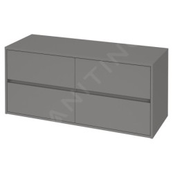 Cersanit Crea - Meuble-lavabo, 53x120x45 cm, 4 tiroirs, gris S931-006