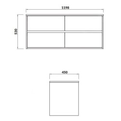 Cersanit Crea - Meuble-lavabo, 53x120x45 cm, 4 tiroirs, gris S931-006