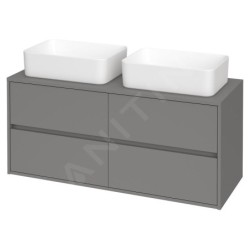 Cersanit Crea - Meuble-lavabo, 53x120x45 cm, 4 tiroirs, gris S931-006
