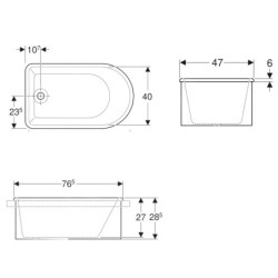 Geberit Bambini - Baignoire bébé, montage sur plan, blanc alpin 406010016