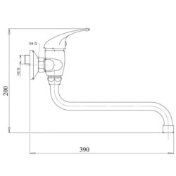 Novaservis Metalia 55 - Mélangeur lavabo mural 100 mm, chromé 55079,0
