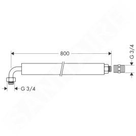 Hansgrohe Exafill - Gaine de raccordement 800 mm, 58192000