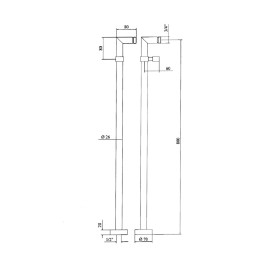Sapho Reitano Rubinetteria Airtech - Raccordement pour installation du mitigeur au sol, 2 pièces, chrome 9881