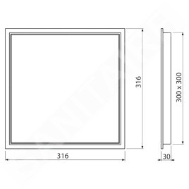 Alcadrain Accessoires - Porte de salle de bains 30x30 cm, blanche AVD003