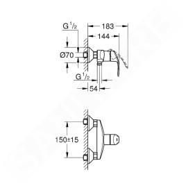 Grohe Eurosmart - Mitigeur de douche, chrome 33555002