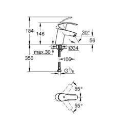 Grohe Eurosmart - Mitigeur de lavabo S, chrome 32467002