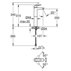 Grohe BauEdge - Mitigeur de lavabo, chrome 23761000