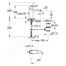 Grohe Eurosmart Cosmopolitan - Mitigeur de lavabo ES, chrome 2339600E