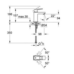 Grohe Eurocube - Mitigeur de lavabo, chrome 2313200E