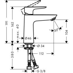 Hansgrohe Talis E - Mitigeur de lavabo 110, chrome 71712000