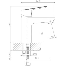 Aqualine Lotta - Mitigeur de lavabo, chrome LT602
