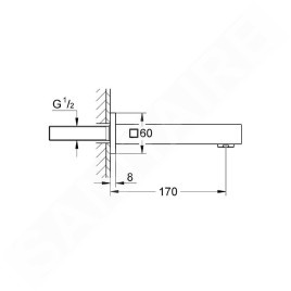 Grohe Eurocube - Bec déverseur de baignoire, chrome 13303000