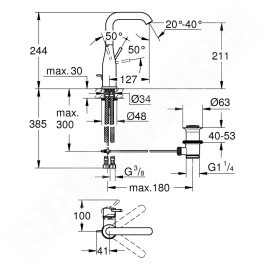 Grohe Essence - Mitigeur de lavabo L, Cool Sunrise 32628GL1