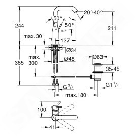 Grohe Essence - Mitigeur de lavabo L, supersteel 32628DC1