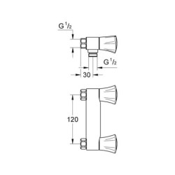 Grohe Costa - Mélangeur de douche, entraxe 120 mm, chrome 26345001