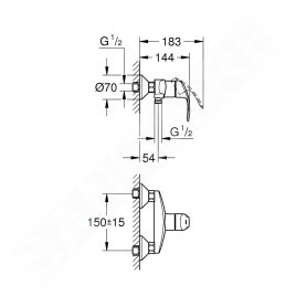 Grohe Eurosmart - Mitigeur de douche, chrome 32172002