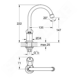 Grohe Costa L - Robinet sur plage, chrome 20393001