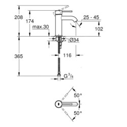 Grohe Essence - Mitigeur de lavabo S, graphite foncé brossé 23590AL1