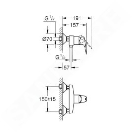Grohe BauFlow - Mitigeur de douche, chrome 23755000
