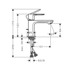 Hansgrohe Rebris E - Mitigeur de lavabo, CoolStart, noir mat 72554670