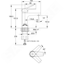 kielle Harmonia - Mitigeur de lavabo, chrome 10123100