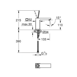 Grohe Eurocube Joy - Mitigeur de lavabo M, chrome 23658000