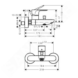 Hansgrohe Rebris S - Mitigeur de baignoire, chrome 72440000
