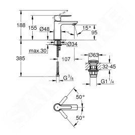 Grohe Lineare - Mitigeur de lavabo XS, chrome 23791001
