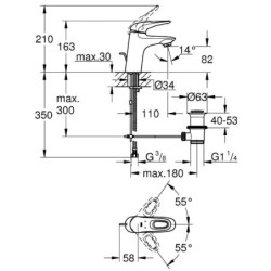 Grohe Eurostyle - Mitigeur de lavabo S, chrome 33558003
