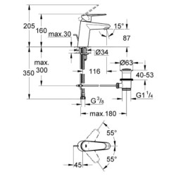 Grohe Eurodisc Cosmopolitan - Mitigeur de lavabo, chrome 3319020E
