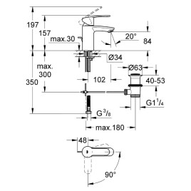 Grohe Eurostyle Cosmopolitan - Mitigeur de lavabo ES, chrome 2337420E