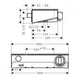 Hansgrohe ShowerTablet Select - Mitigeur thermostatique de douche 300, chrome 13171000