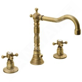 Sapho Reitano Rubinetteria Antea - Mitigeur de lavabo avec bonde, installation 3 trous, bronze 3226