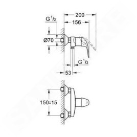 Grohe Euroeco - Mitigeur de douche, chrome 32740000
