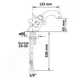 Sapho Reitano Rubinetteria Antea - Mitigeur de lavabo avec bonde chrome/or 3172