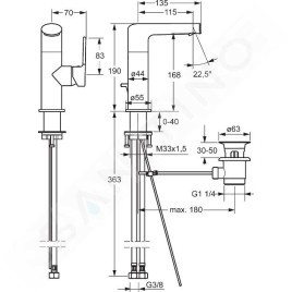 Hansa Ronda - Mitigeur de lavabo avec garniture de vidage, chrome 55262203
