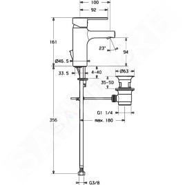 Hansa Ronda - Mitigeur de lavabo avec garniture de vidage, chrome 03092273