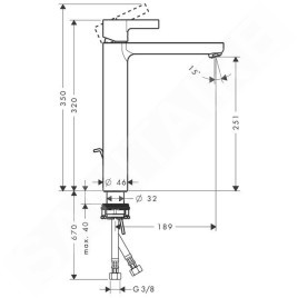 Hansgrohe Metris S - Mitigeur de lavabo 260 avec garniture de vidage, chrome 31022000