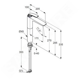 Kludi Balance - Mitigeur de lavabo, noir mat 522988775