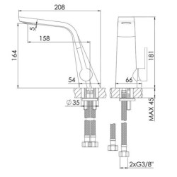 Steinberg 260 - Mitigeur de lavabo, noir mat 260 1010 1 S