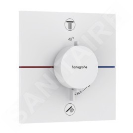 Hansgrohe ShowerSelect Comfort - Mitigeur thermostatique encastré, 2 sorties, blanc mat 15572700
