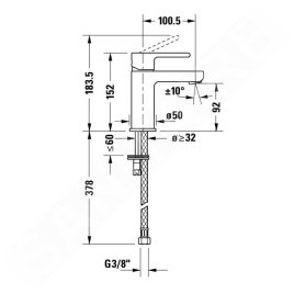 Duravit B.2 - Mitigeur de lavabo, chrome B21010002010