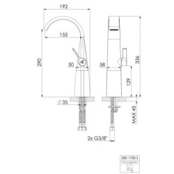 Steinberg 280 - Mitigeur de lavabo, chrome 280 1700
