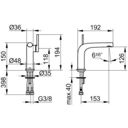 Keuco Edition 400 - Mitigeur de lavabo, chrome 51504010102
