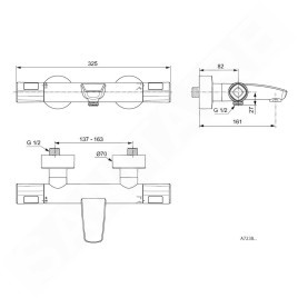 Ideal Standard CeraTherm - Mitigeur thermostatique de baignoire, chrome A7238AA